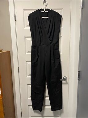 American Apparel Black Sleeveless V-Neck Jumpsuit